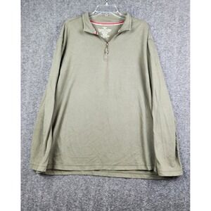 Faded Glory Quarter Zip Pullover Mens 2XL Faded Green Cotton FM11747B Mock Neck